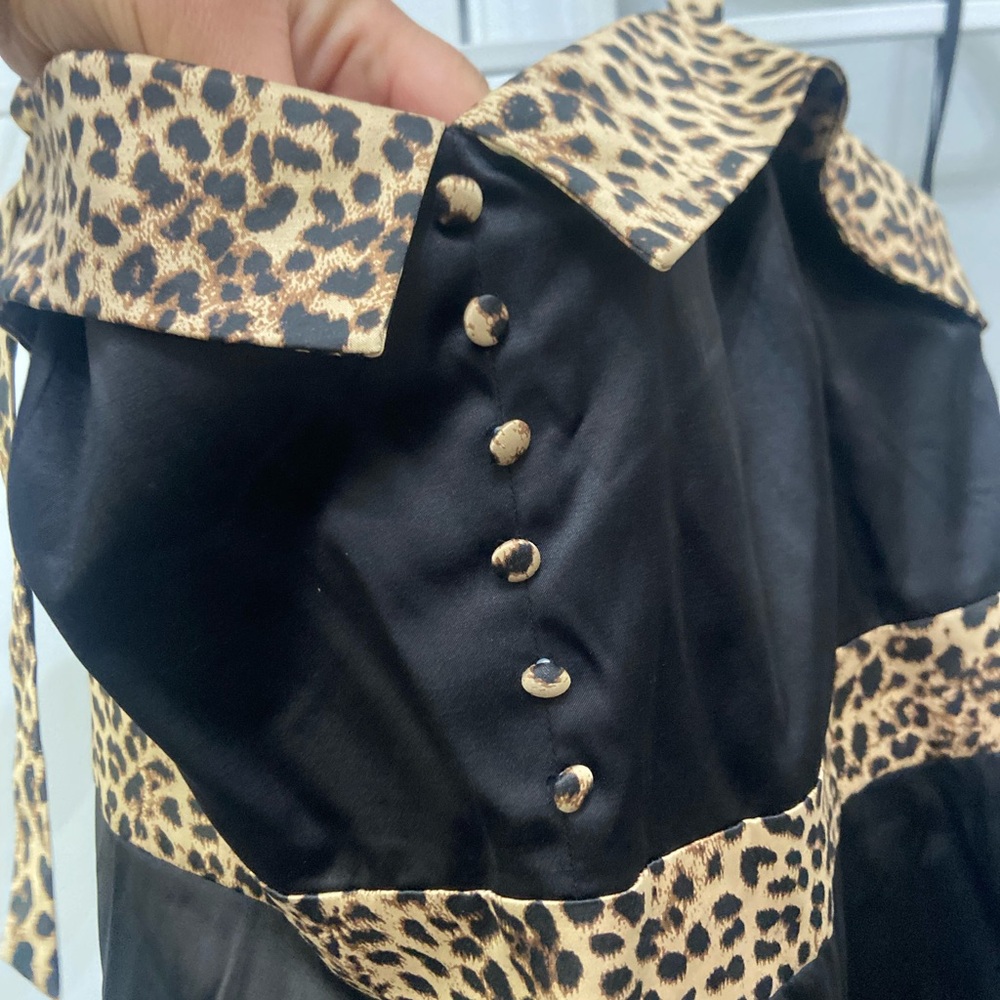 Black and leopard print pinup girls dress